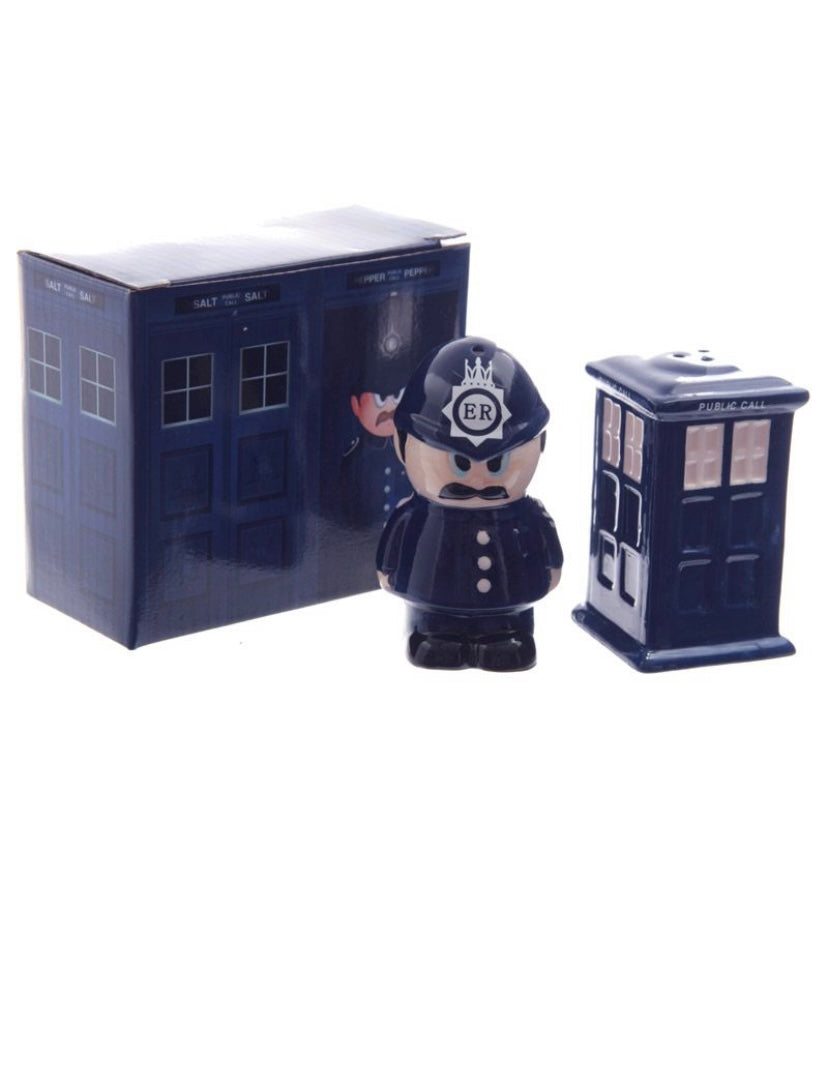 Ceramic Salt & Pepper Set- Policeman & Police box