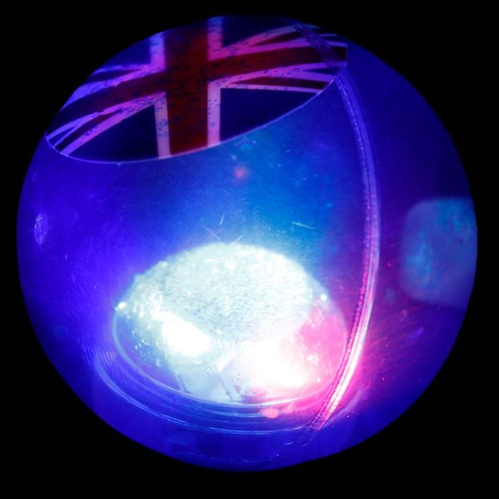 Union Jack Glitter LED Flashing Bouncy Ball