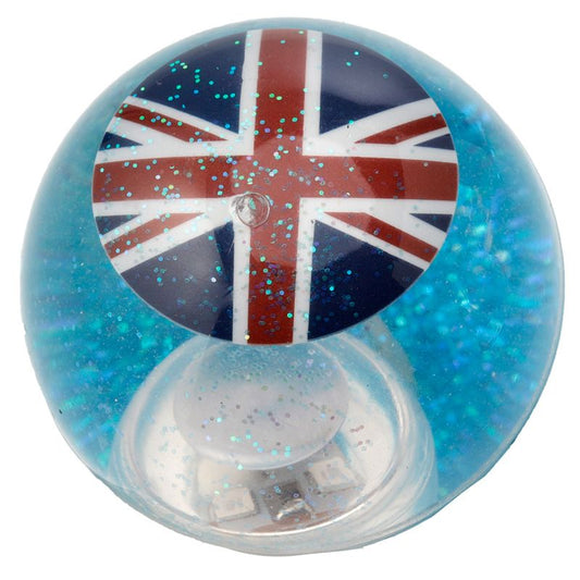 Union Jack Glitter LED Flashing Bouncy Ball