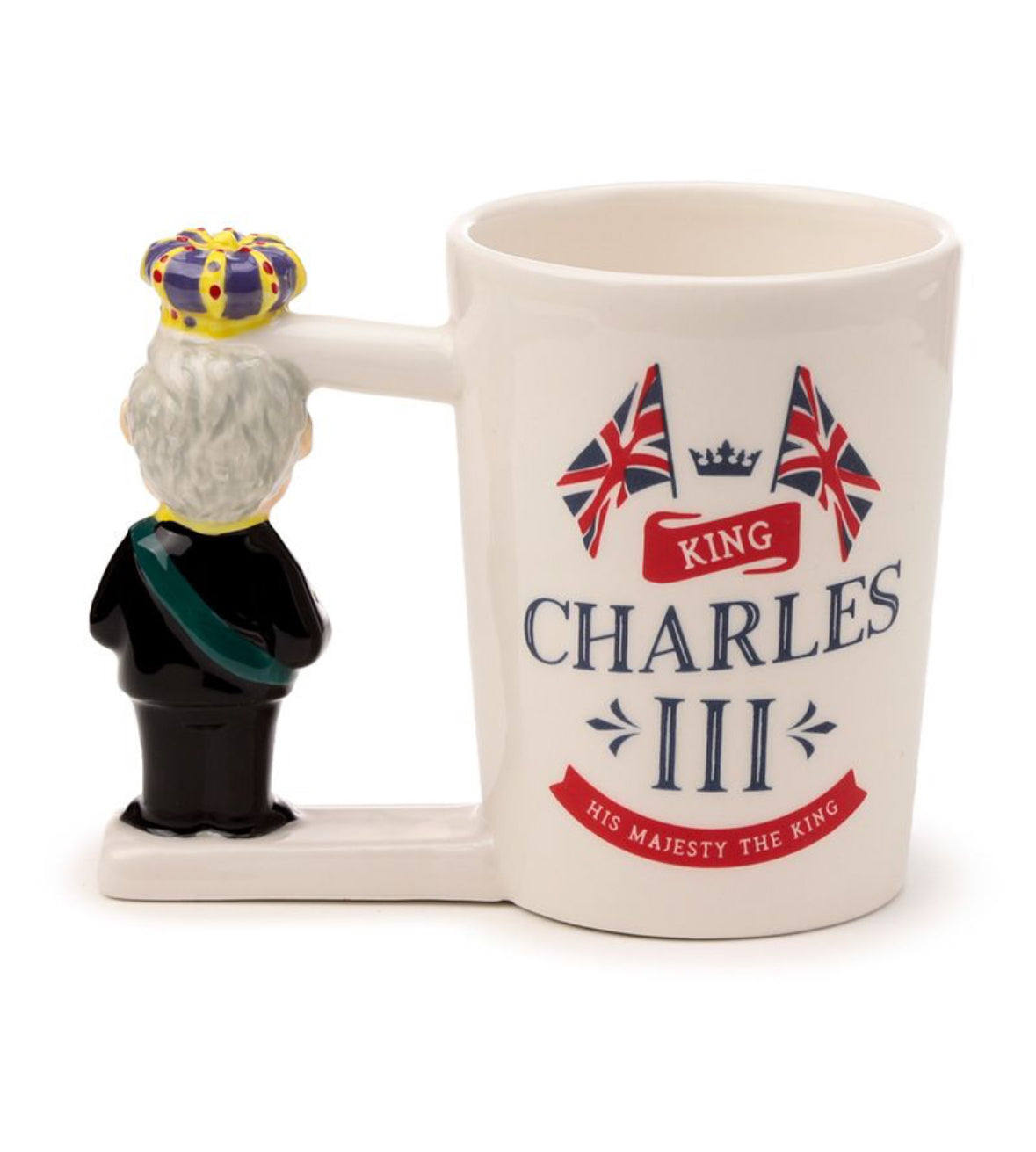 King Charles III Shaped Handle Ceramic Mug