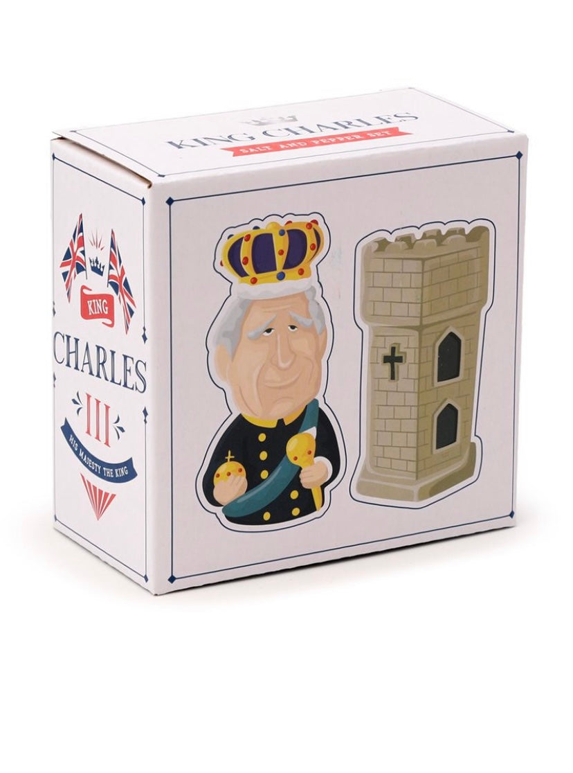 Ceramic Salt & Pepper Set- King Charles III