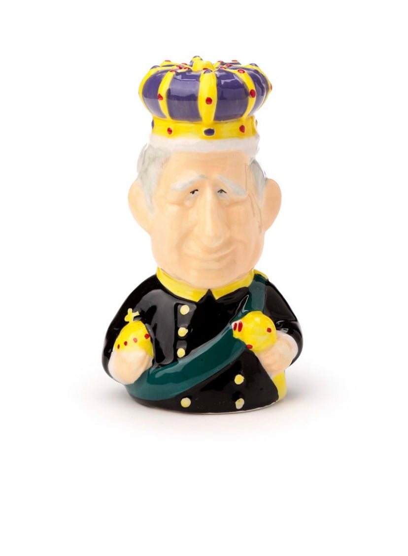 Ceramic Salt & Pepper Set- King Charles III