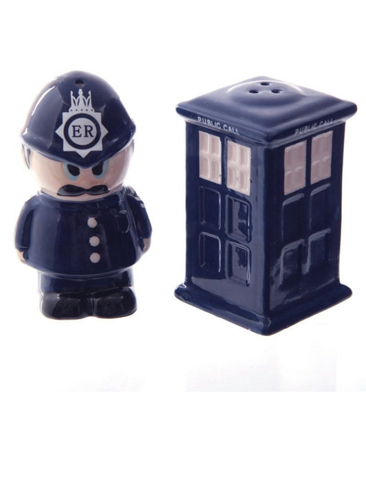 Ceramic Salt & Pepper Set- Policeman & Police box