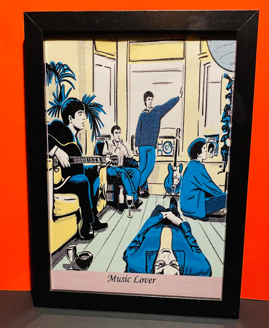 Wall Art- Black Framed A4 Britpop Era Band Canvas Print