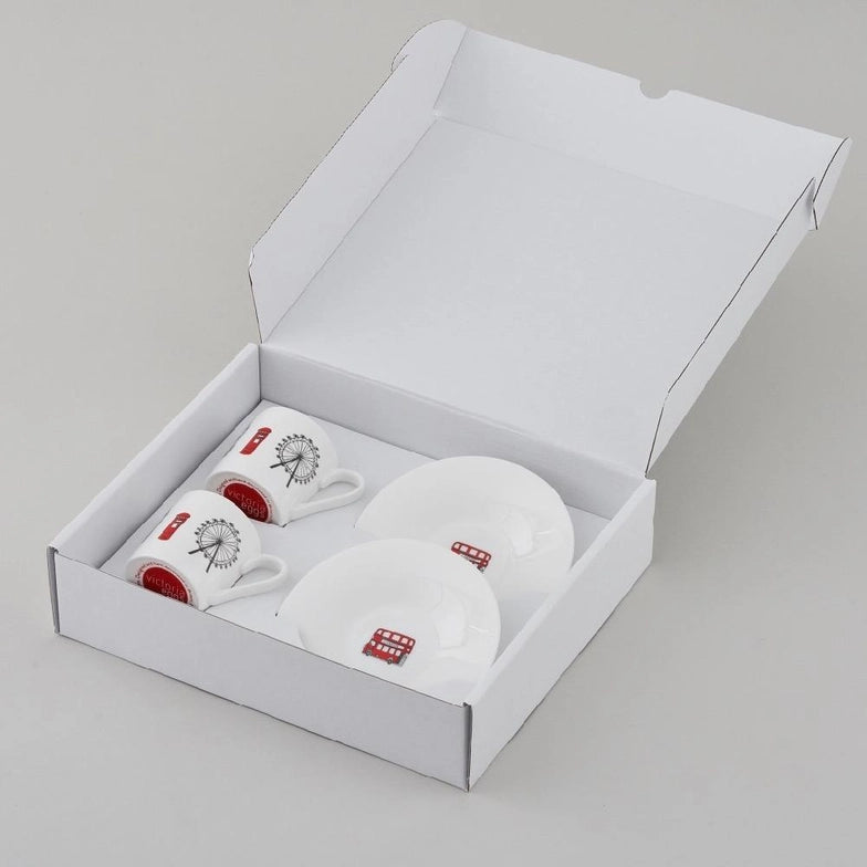 Set of 2 Espresso & Saucer- London Skyline